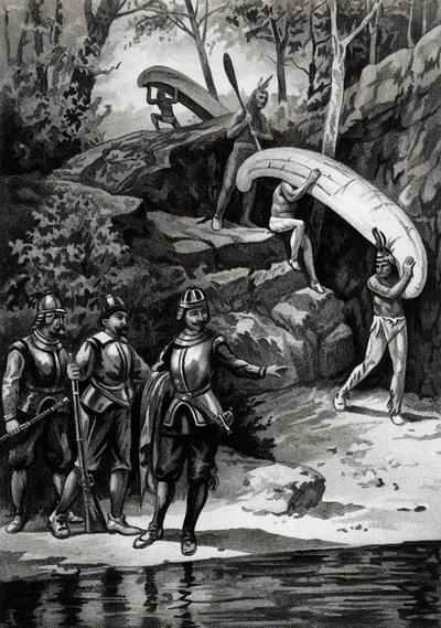 Champlain erkundet die kanadische Wildnis, 1603, aus 